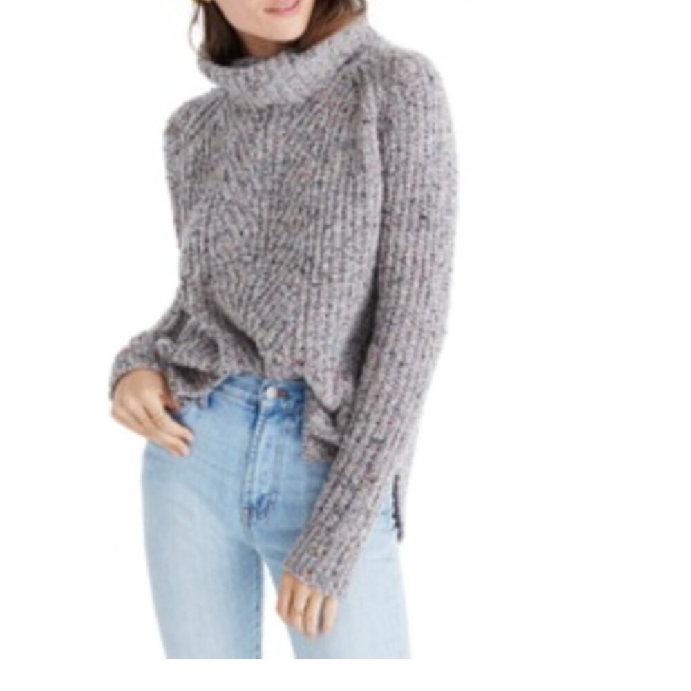 Madewell Colorfleck Ribbed Turtleneck Sweater Jumper